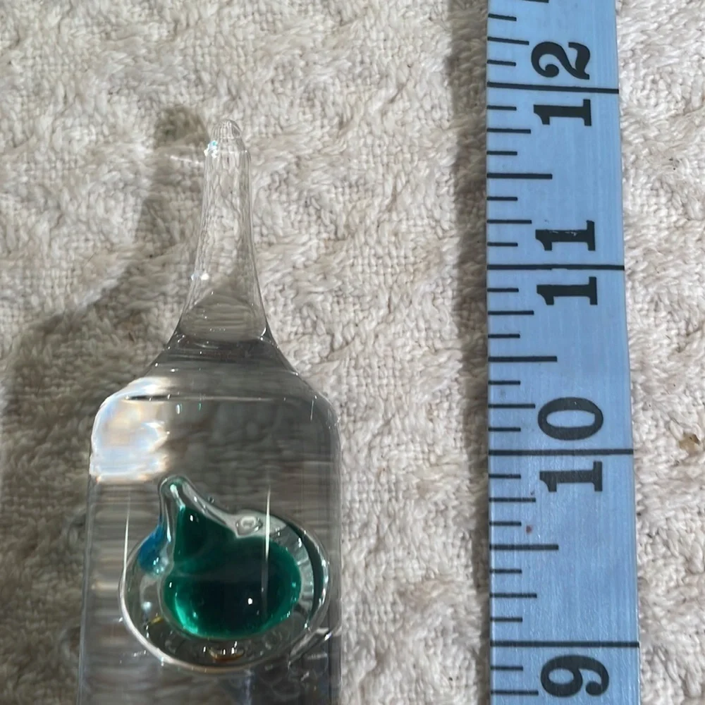 Galileo Teardrop Glass 4 Vial Standing Thermometer